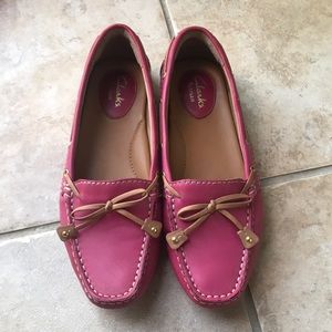 Clarks Artisan Pink leather loafers